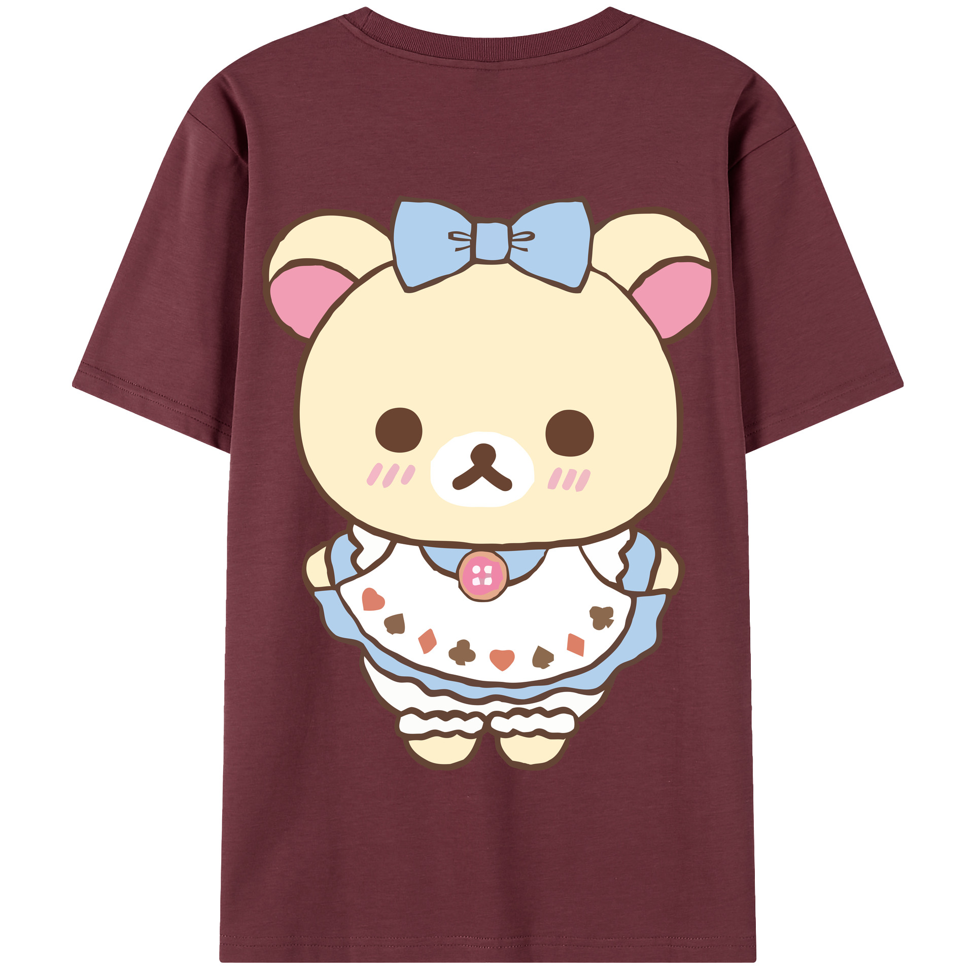 （画像用） リラックマ リラックマ キイロイトリ Rilakkuma Korilakkuma Kiiroitori 綿100％半袖Tシャツ（背面プリント）